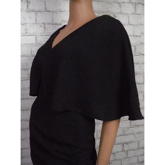 $188 Dress the Population Louisa Flutter Sleeve Crepe Sheath Dress L NWT - Picture 8 of 10